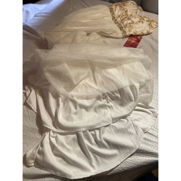 Emerald Sundae Dress Sz 7 Ivory Metallic Embroidered Wedding Party Ball Gown New - Picture 13 of 15